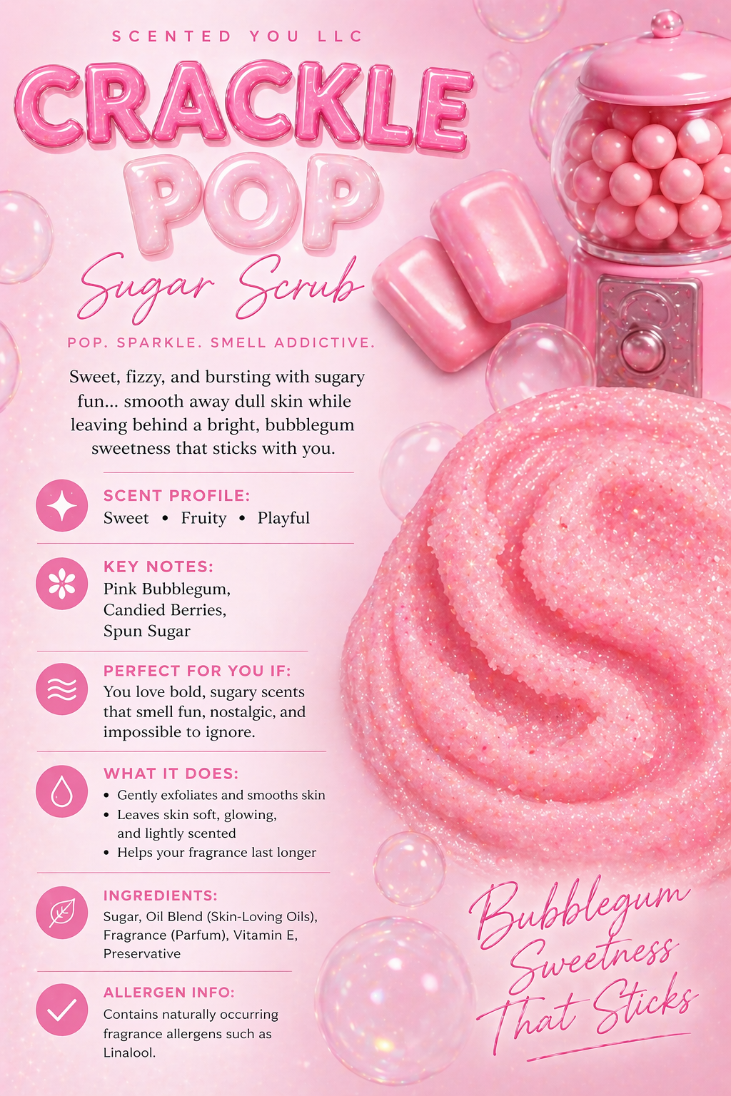 Crackle pop Sugar Scrub- pre order