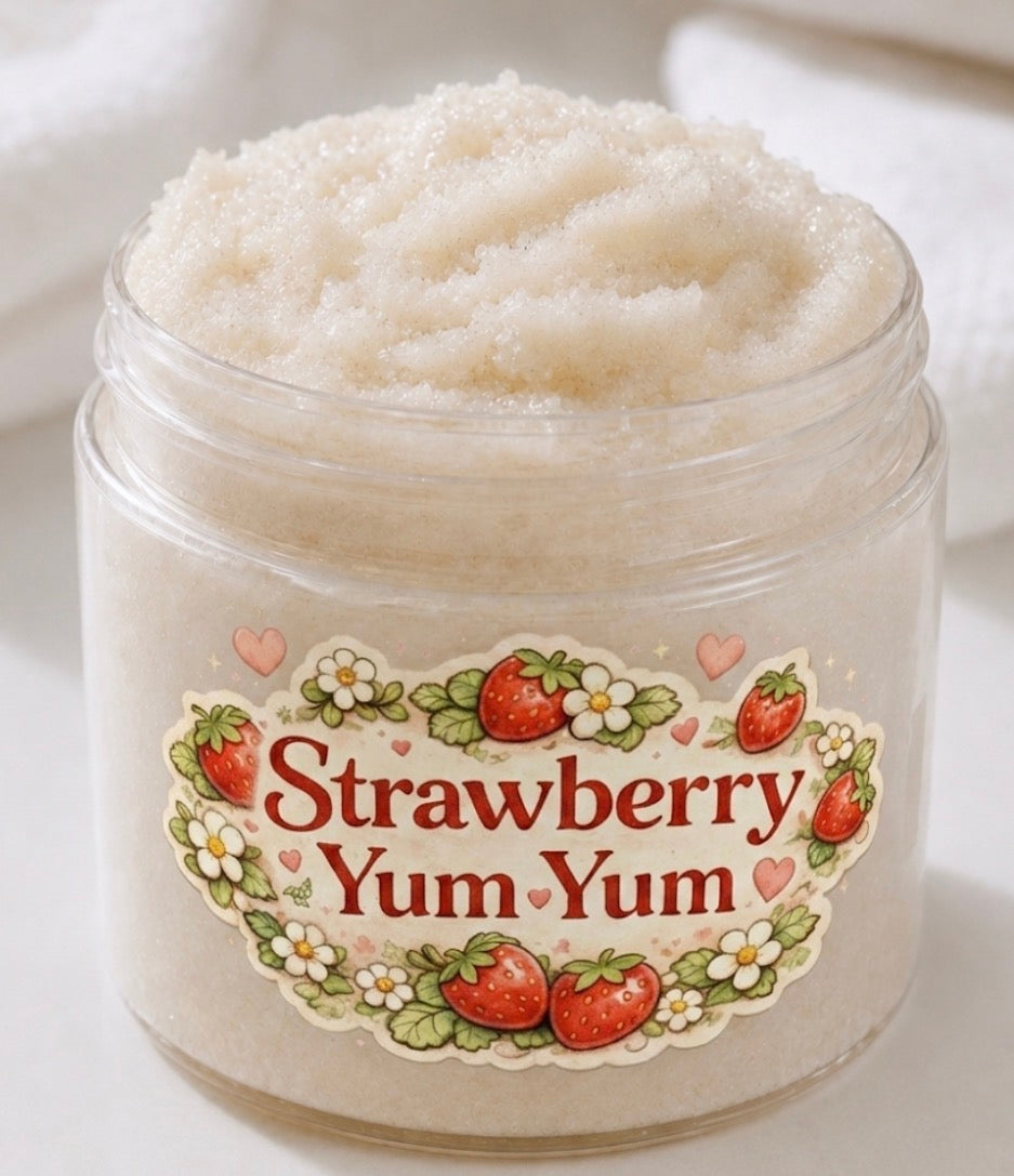 Strawberry yum yum sugar scrub pre order