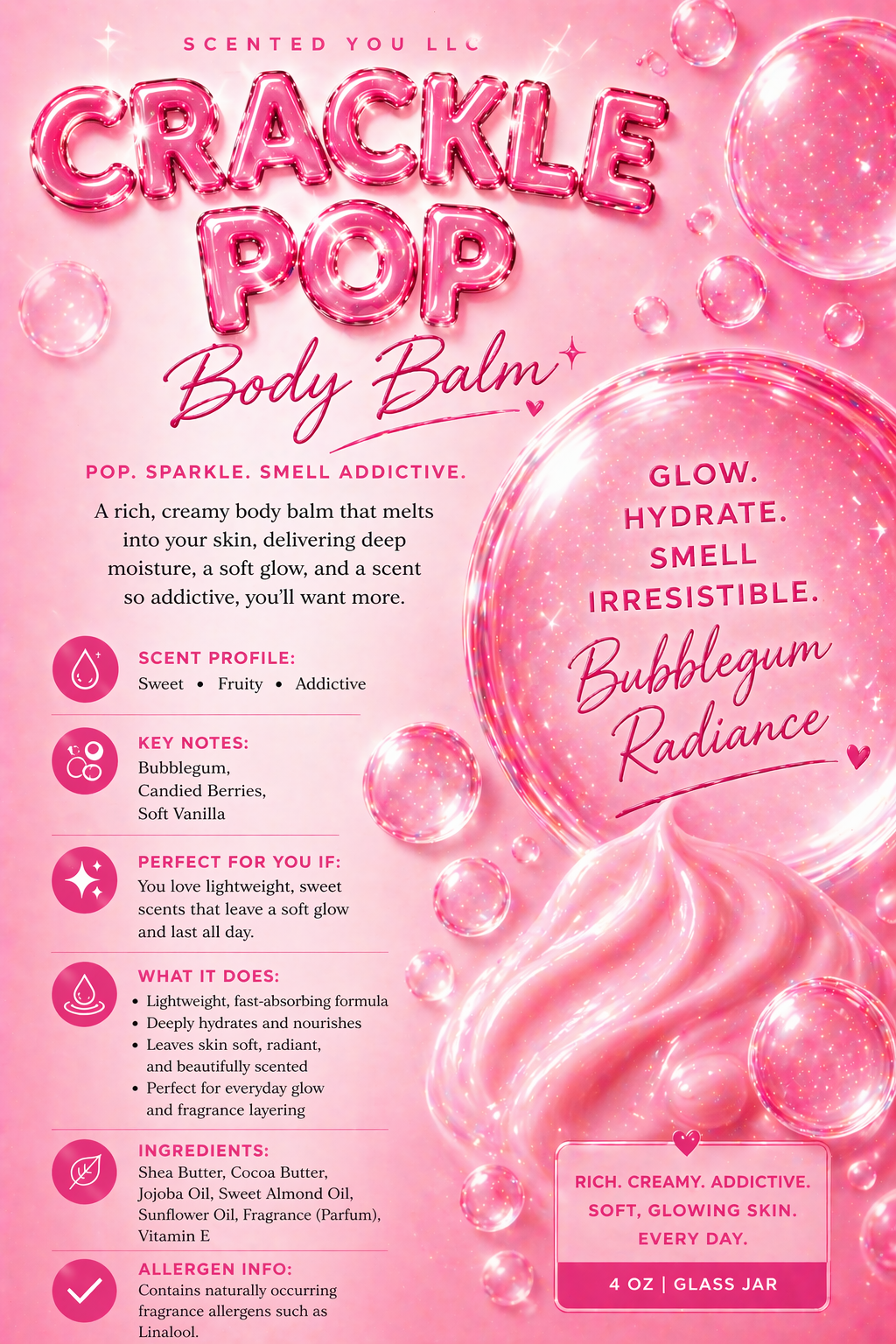 Crackle pop body balm- pre order