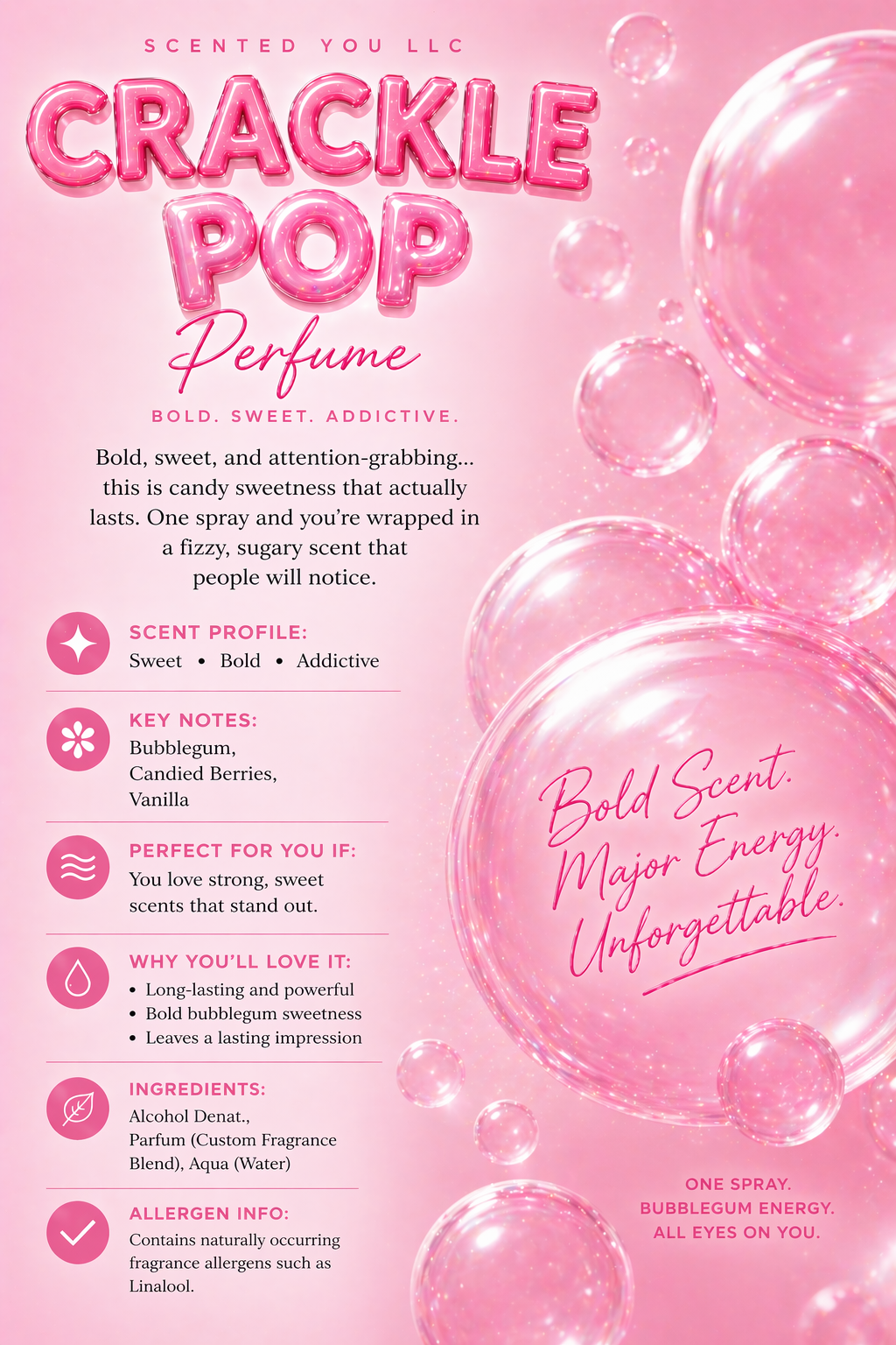 Crackle pop perfume- pre order