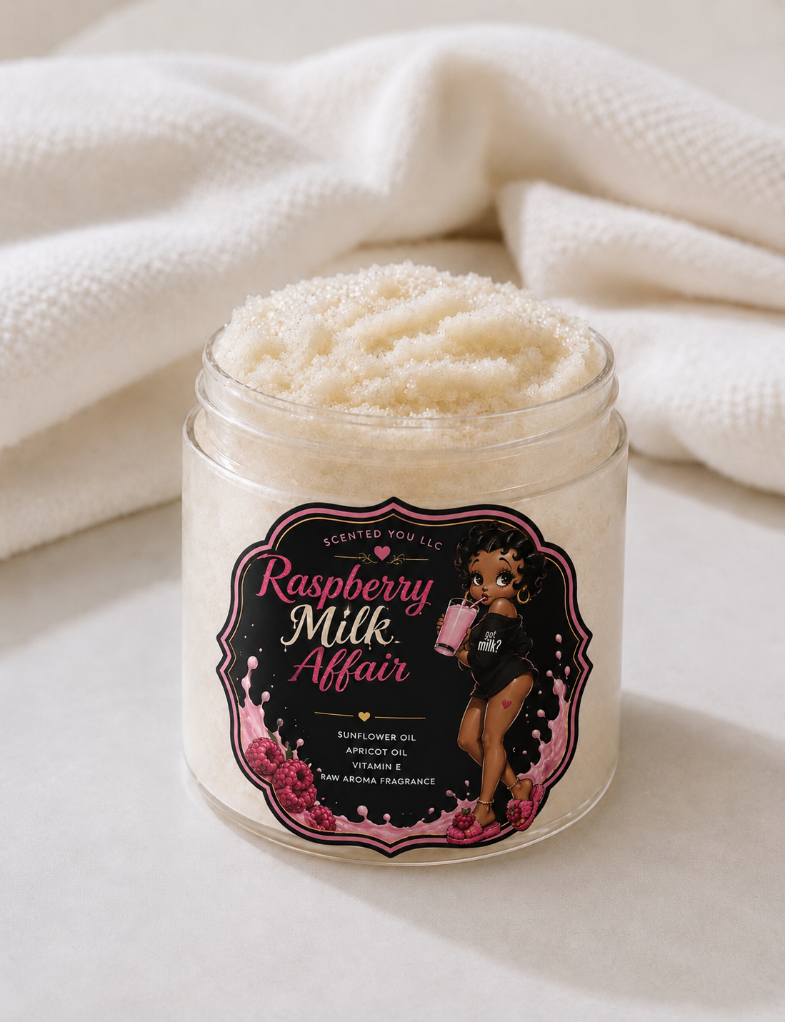 🥛🍓 Raspberry Milk Affair Luxury Sugar Scrub Pre order